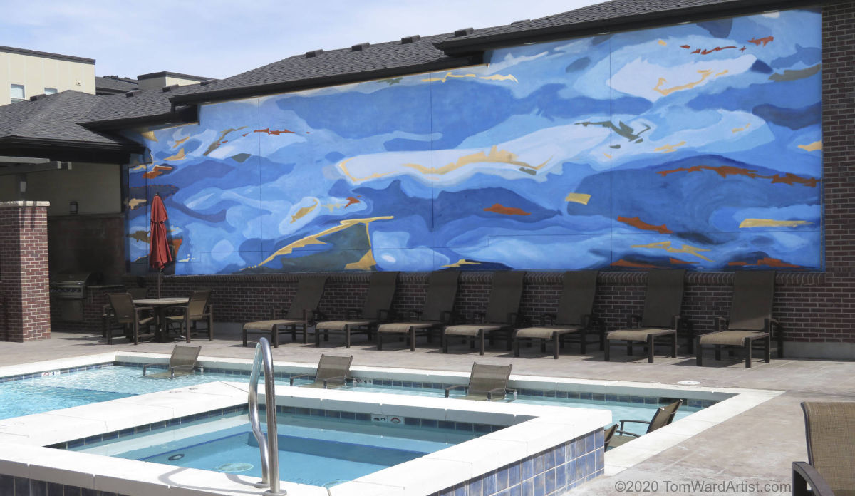 custom swimming pool mural art orange county california
