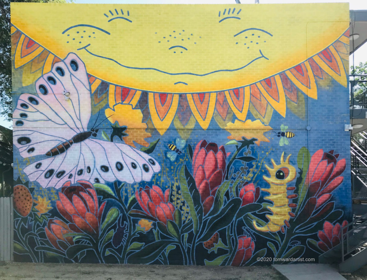 flower mural orange county california garden art Mural painting