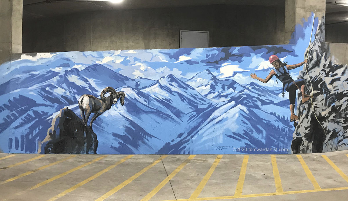 mural artist colorado painter rocky mountain rock climber Colorado Convention Center public art