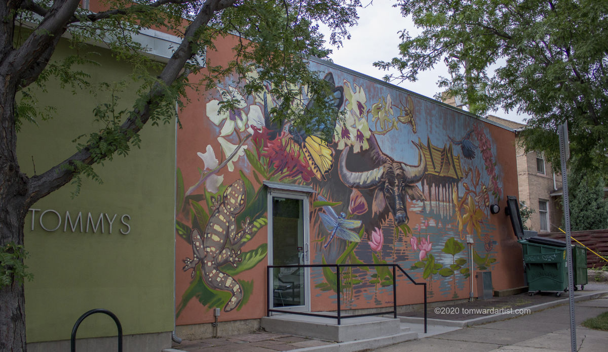 Resturant mural painting denver colorado wall art