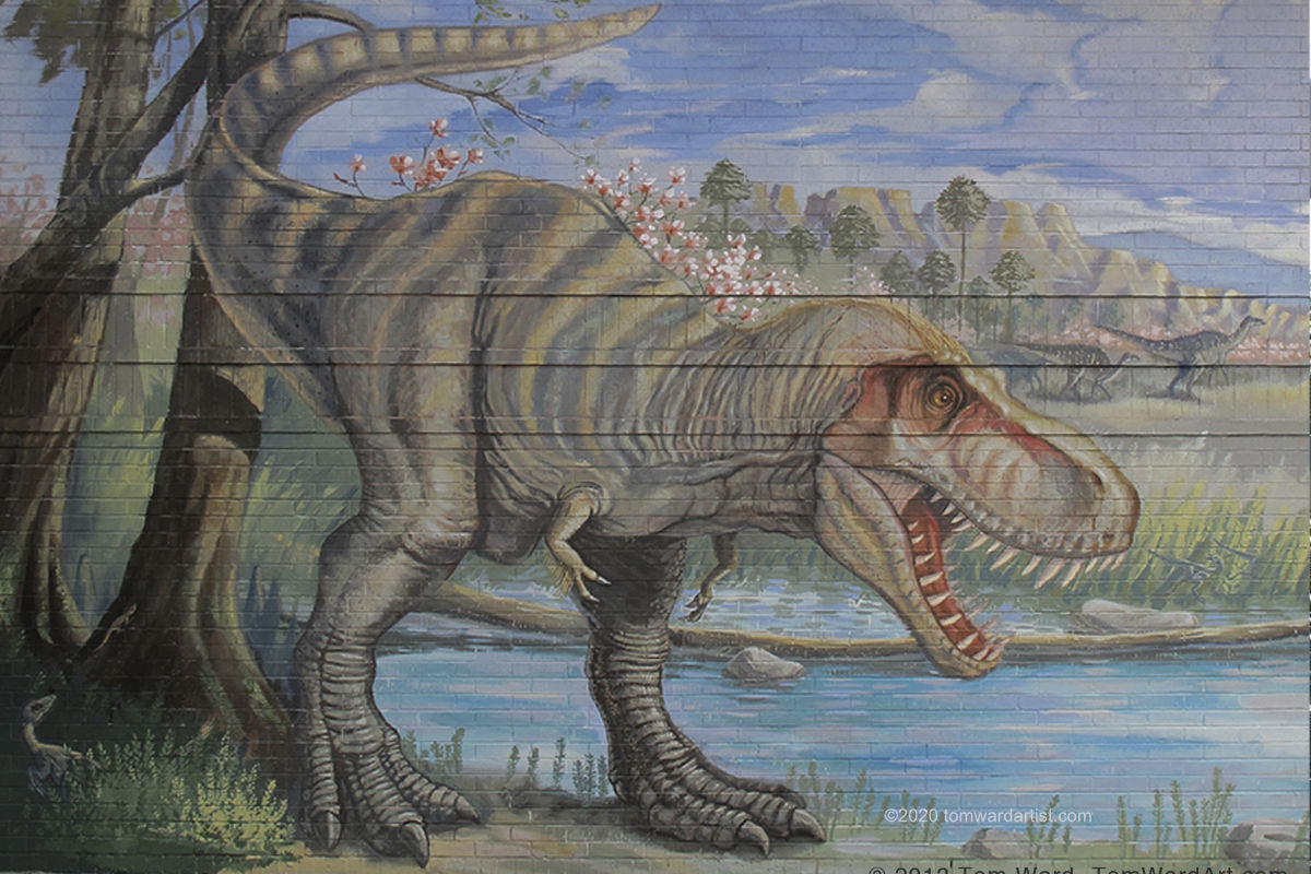 mural painting denver T Rex Dinosaur art colorado